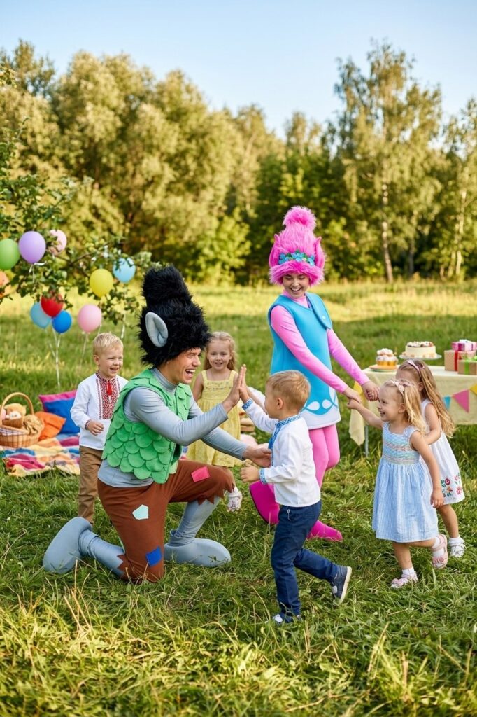 аниматоры тролли розочка и цветан